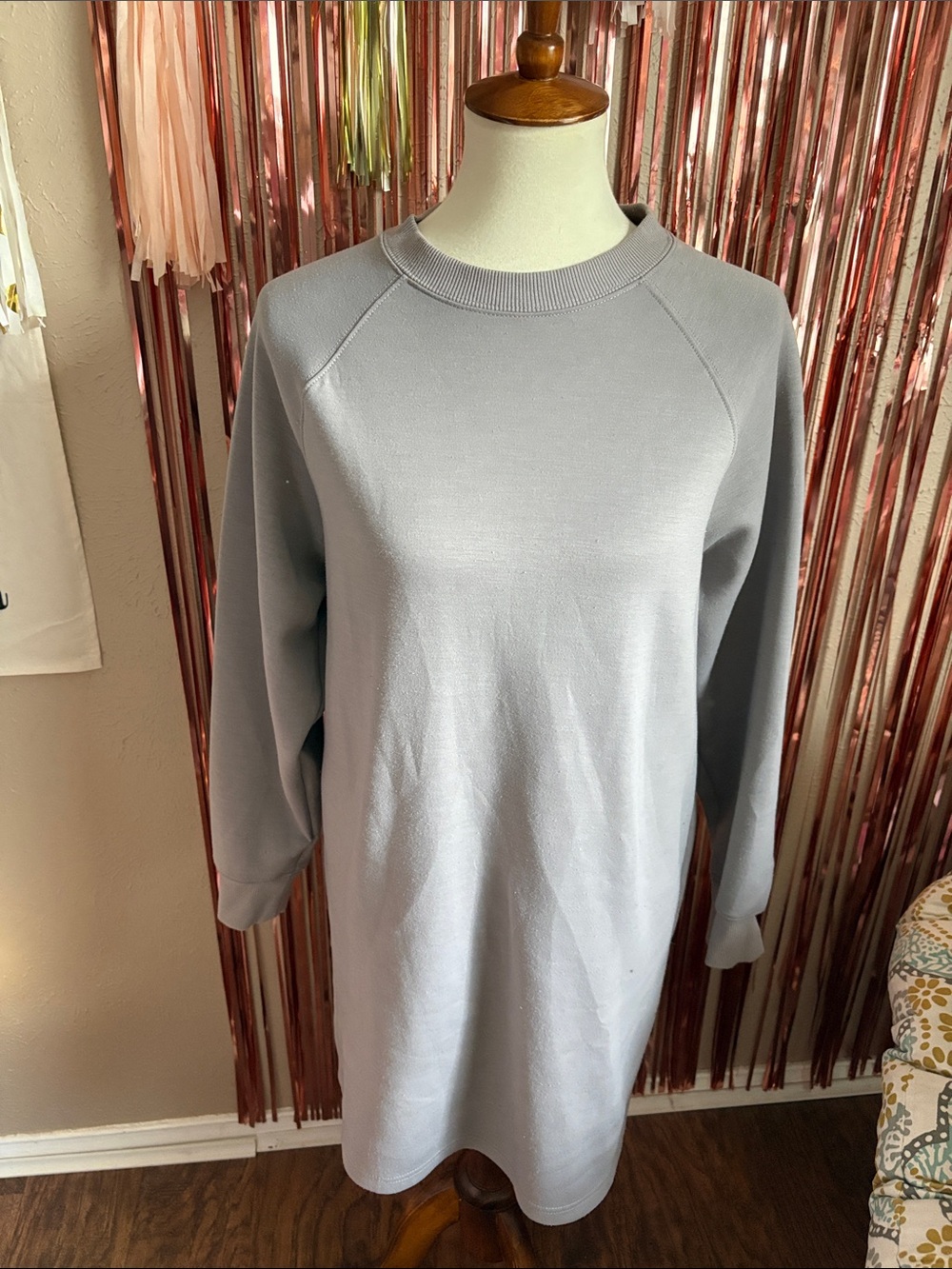 Light Gray Sweatshirt Dress